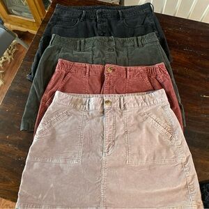 Lot Of Size 14 American Eagle Skirts Corduroy Black Denim Buttons